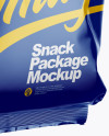 Glossy Snack Package Mockup - Half Side View