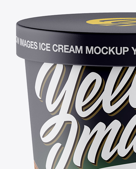 Matte Ice Cream Round Box Mockup - Free Download Images High Quality