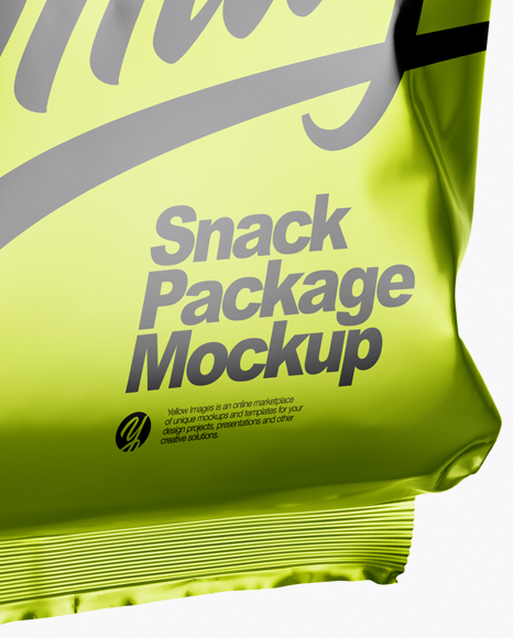 Metallic Snack Package Mockup - Half Side View