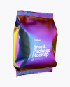 Holographic Foil Snack Package Mockup - Half Side View