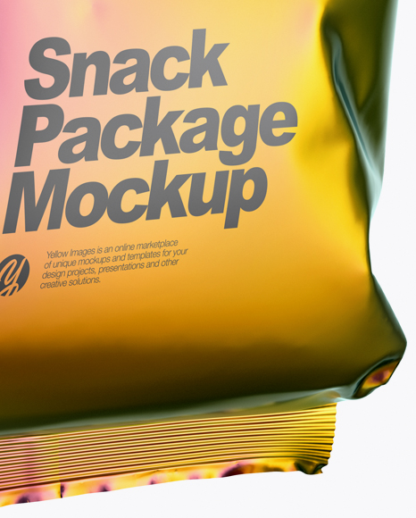 Holographic Foil Snack Package Mockup - Half Side View