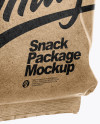 Kraft Paper Snack Package Mockup - Half Side View