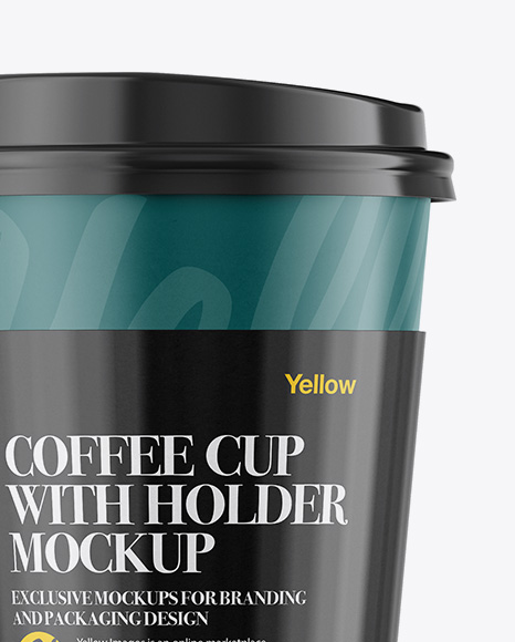 Coffee Cup With Sleeve Mockup - Front View