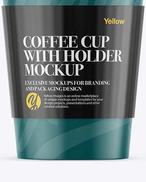 Coffee Cup With Sleeve Mockup - Front View