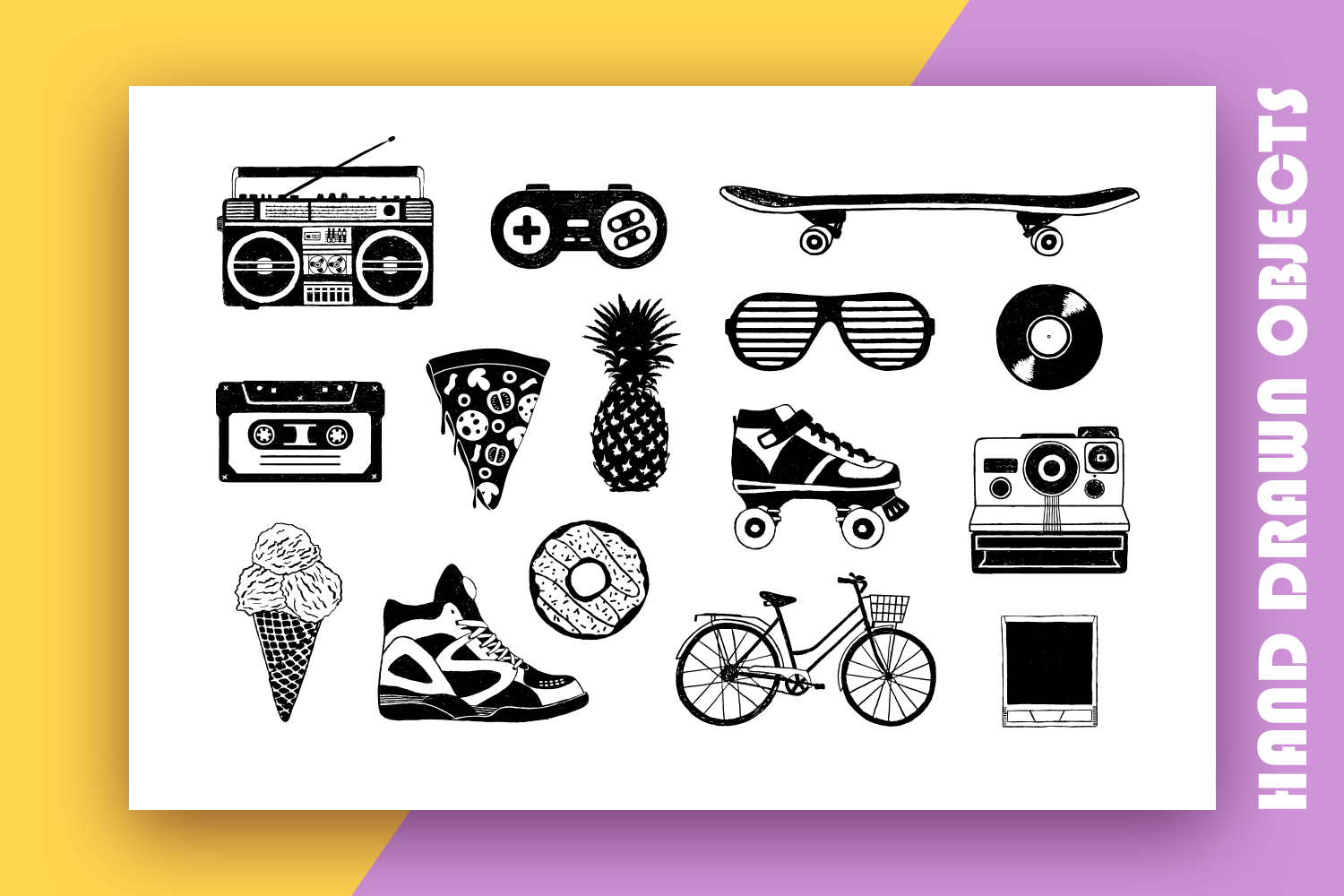 Back to the 90&#039;s. Hand Drawn Icons