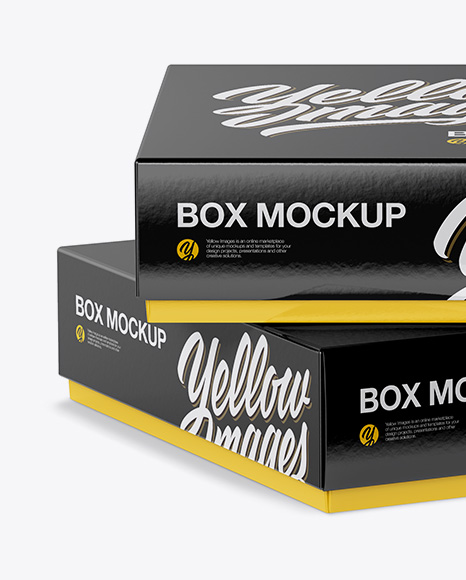 Two Glossy Paper Boxes Mockup