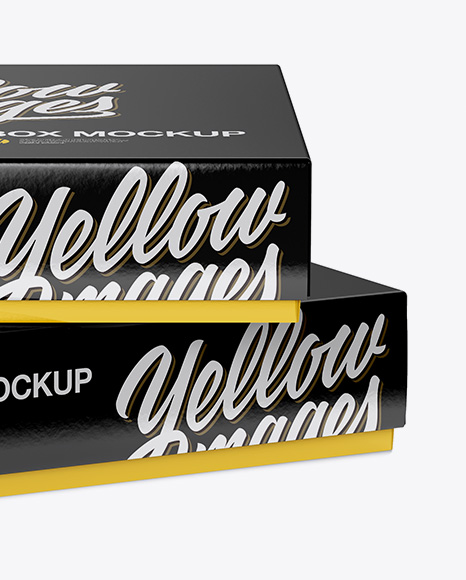 Two Glossy Paper Boxes Mockup