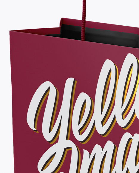 Matte Paper Bag Mockup - Half Side View