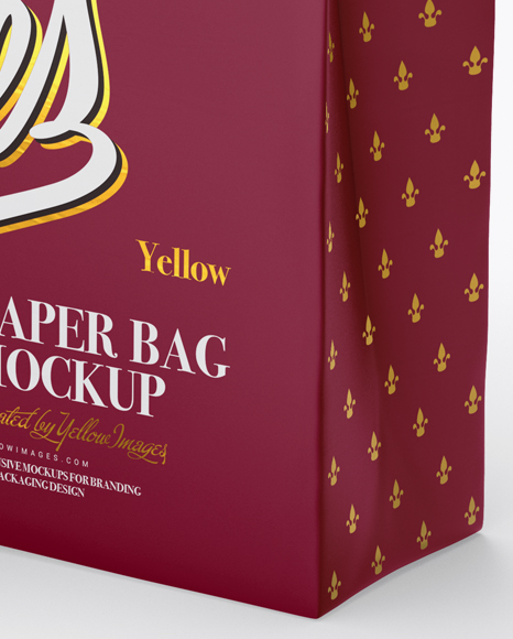 Matte Paper Bag Mockup - Half Side View