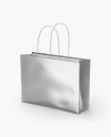 Metallic Paper Bag Mockup - Half Side View