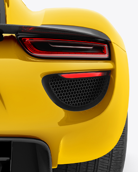 Porsche 918 Spyder Mockup - Back View - Free Download Images High