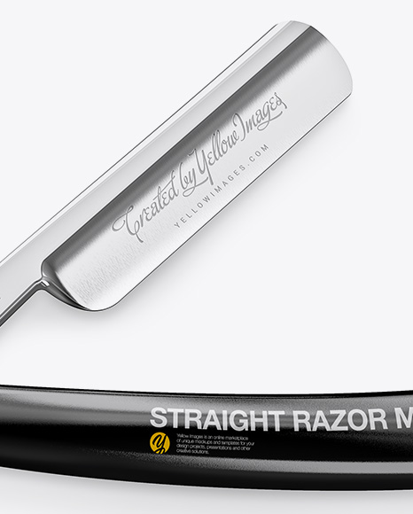 Straight Razor With Glossy Handle Mockup