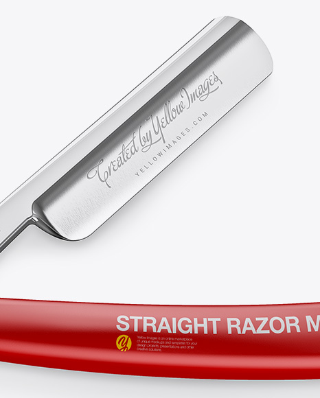 Straight Razor With Matte Handle Mockup