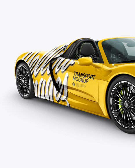 Porsche 918 Spyder Mockup - Half Side View