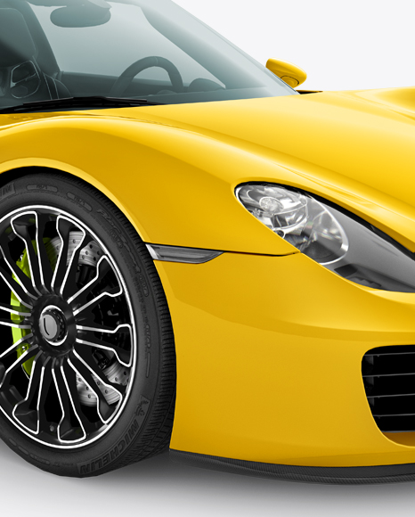 Porsche 918 Spyder Mockup - Half Side View