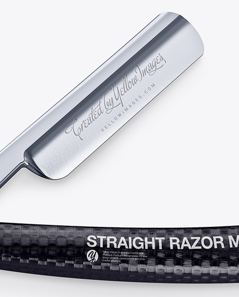 Straight Razor With Carbon Handle Mockup Straight Razor With Carbon Handle Mockup