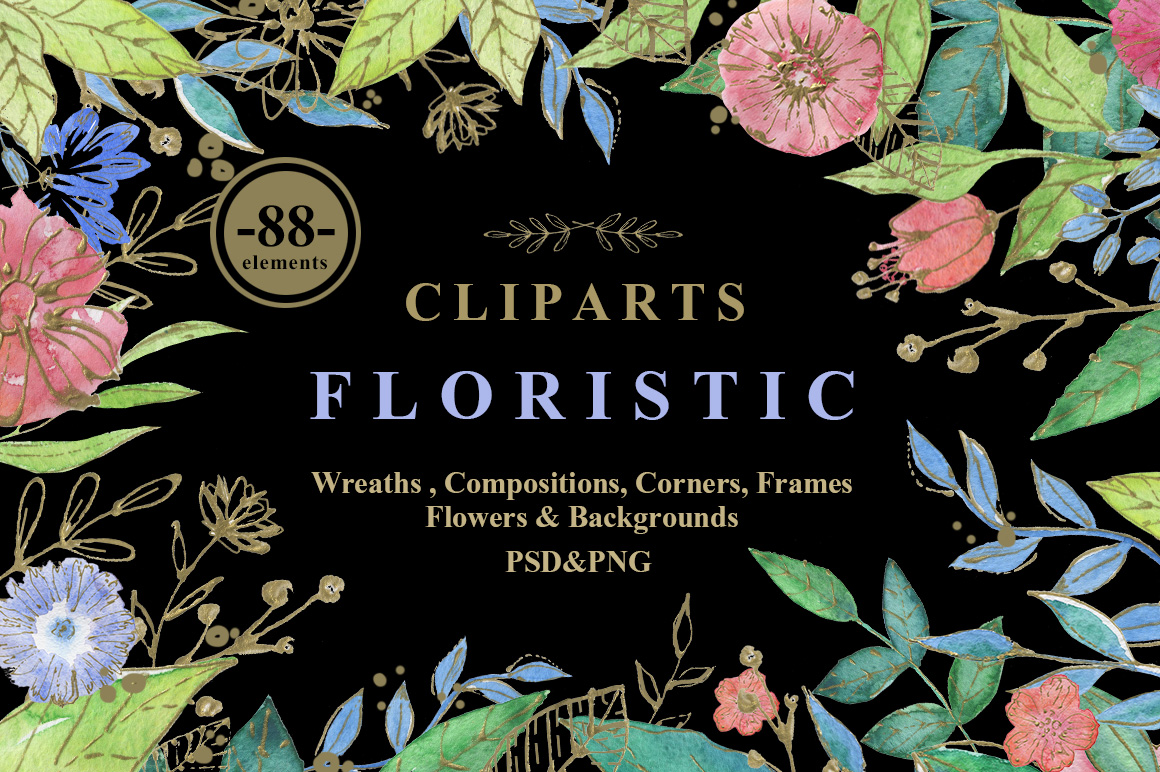 Collection of Floristic Cliparts Collection of Floristic Cliparts
