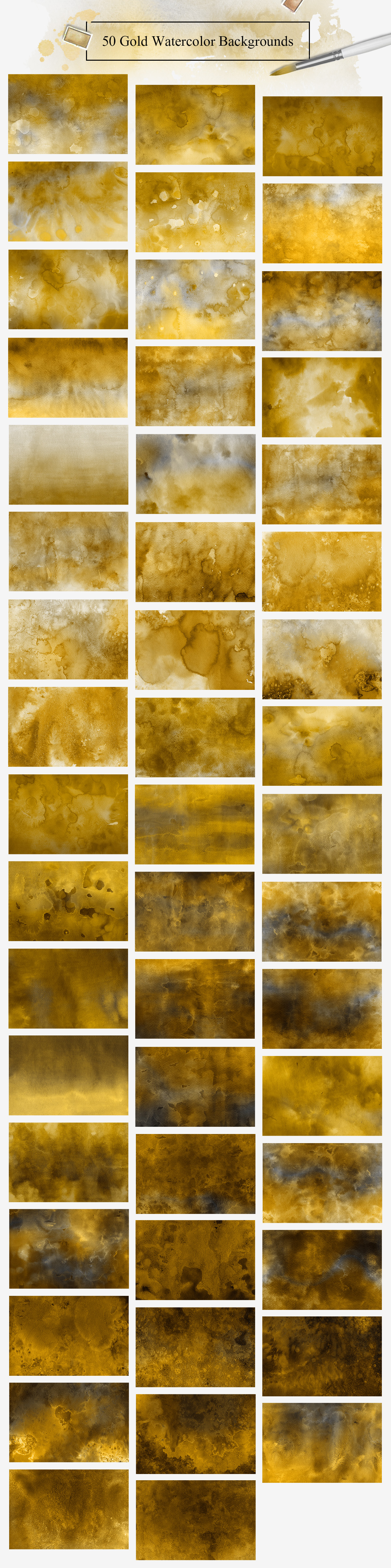 Gold Watercolor&amp;Marble Backgrounds