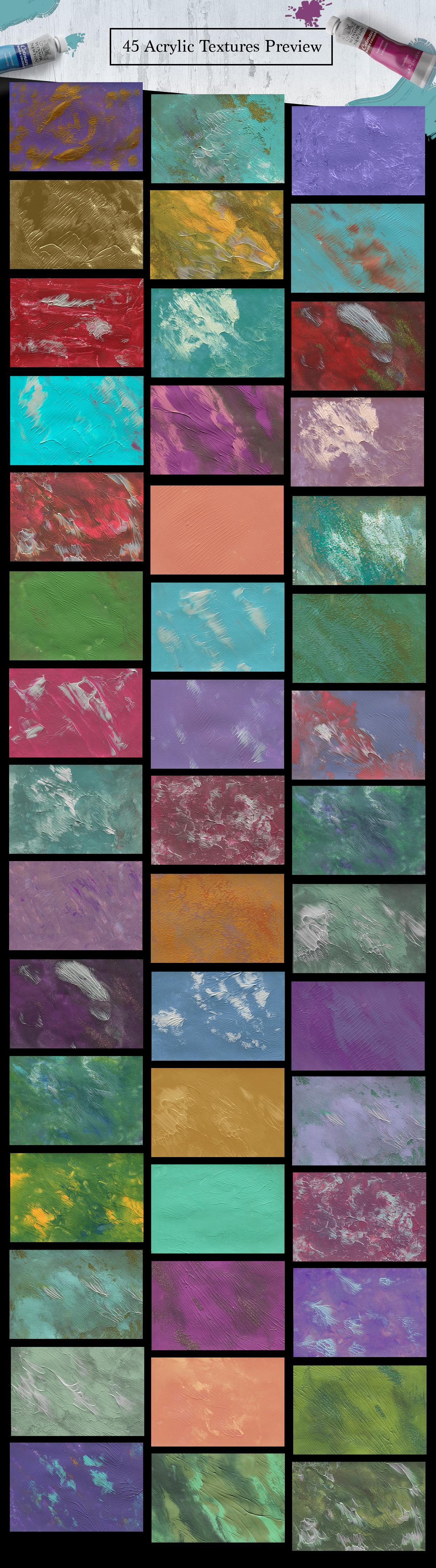 45 Acrylic Paint Textures