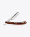 Straight Razor With Wooden Handle Mockup Straight Razor With Wooden Handle Mockup