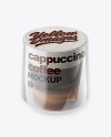 Cappuccino Coffee Cup with Cinnamon Mockup - High-Angle Shot &amp; Top View