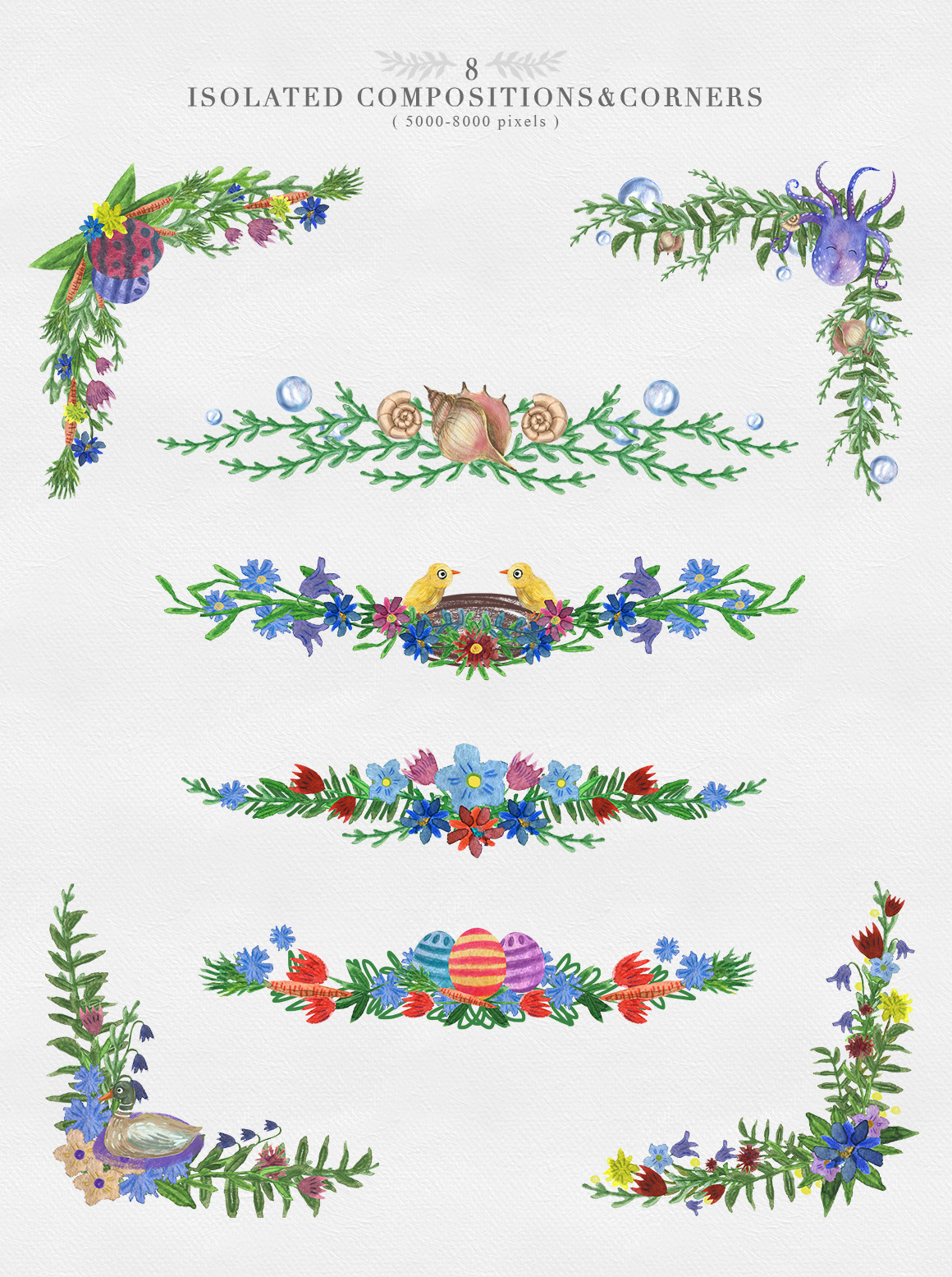 Cute Animals Watercolor Collection Cute Animals Watercolor Collection
