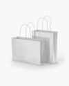 Two Glossy Paper Bags Mockup - Half Side View