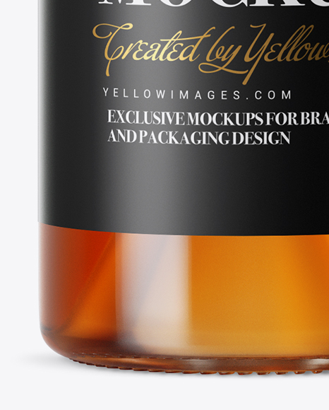 Clear Glass Whisky Bottle Mockup