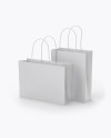 Two Matte Paper Bags Mockup - Half Side View