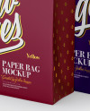 Two Matte Paper Bags Mockup - Half Side View