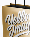 Two Metallic Paper Bags Mockup - Half Side View