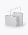 Two Paper Bags Mockup - Half Side View