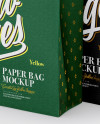 Two Paper Bags Mockup - Half Side View