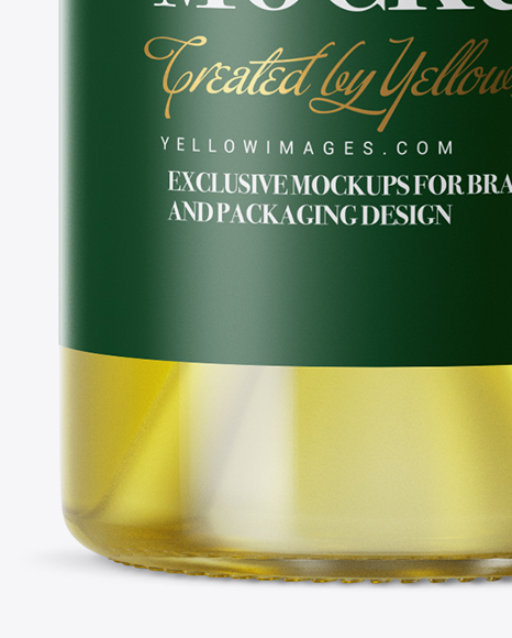 Clear Glass Yellow Liqueur Bottle Mockup