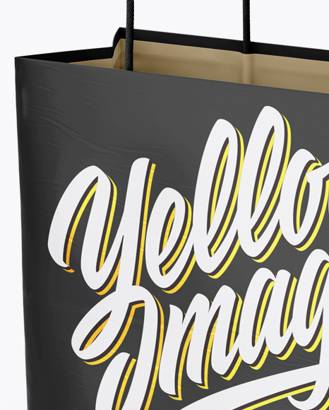 Two Glossy Paper Bags Mockup - Half Side View