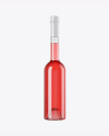 Clear Glass Pink Liqueur Bottle Mockup