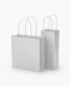 Two Matte Paper Bags Mockup - Half Side View