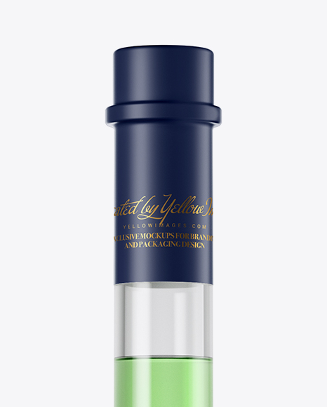 Clear Glass Green Liqueur Bottle Mockup