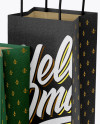 Two Paper Bags Mockup - Half Side View