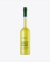 Frosted Glass Yellow Liqueur Bottle Mockup