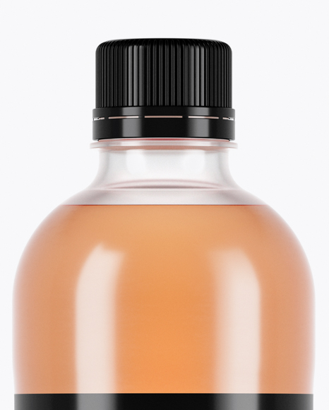 Clear PET Bottle With Grapefruit Drink Mockup