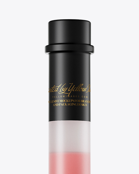 Frosted Glass Pink Liqueur Bottle Mockup