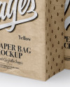 Two Kraft Paper Bags Mockup - Half Side View