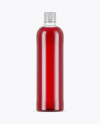 Clear PET Bottle With Red Drink Mockup