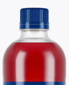 Clear PET Bottle With Red Drink Mockup