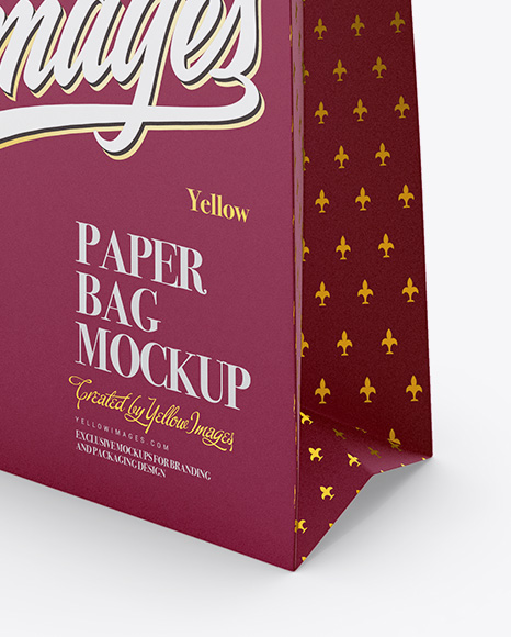 Matte Paper Bag Mockup - Half Side View