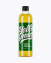 Clear PET Bottle With Yellow Drink Mockup