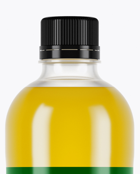 Clear PET Bottle With Yellow Drink Mockup