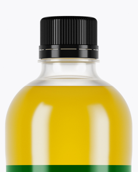 Clear PET Bottle With Yellow Drink Mockup