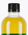 Clear PET Bottle With Yellow Drink Mockup